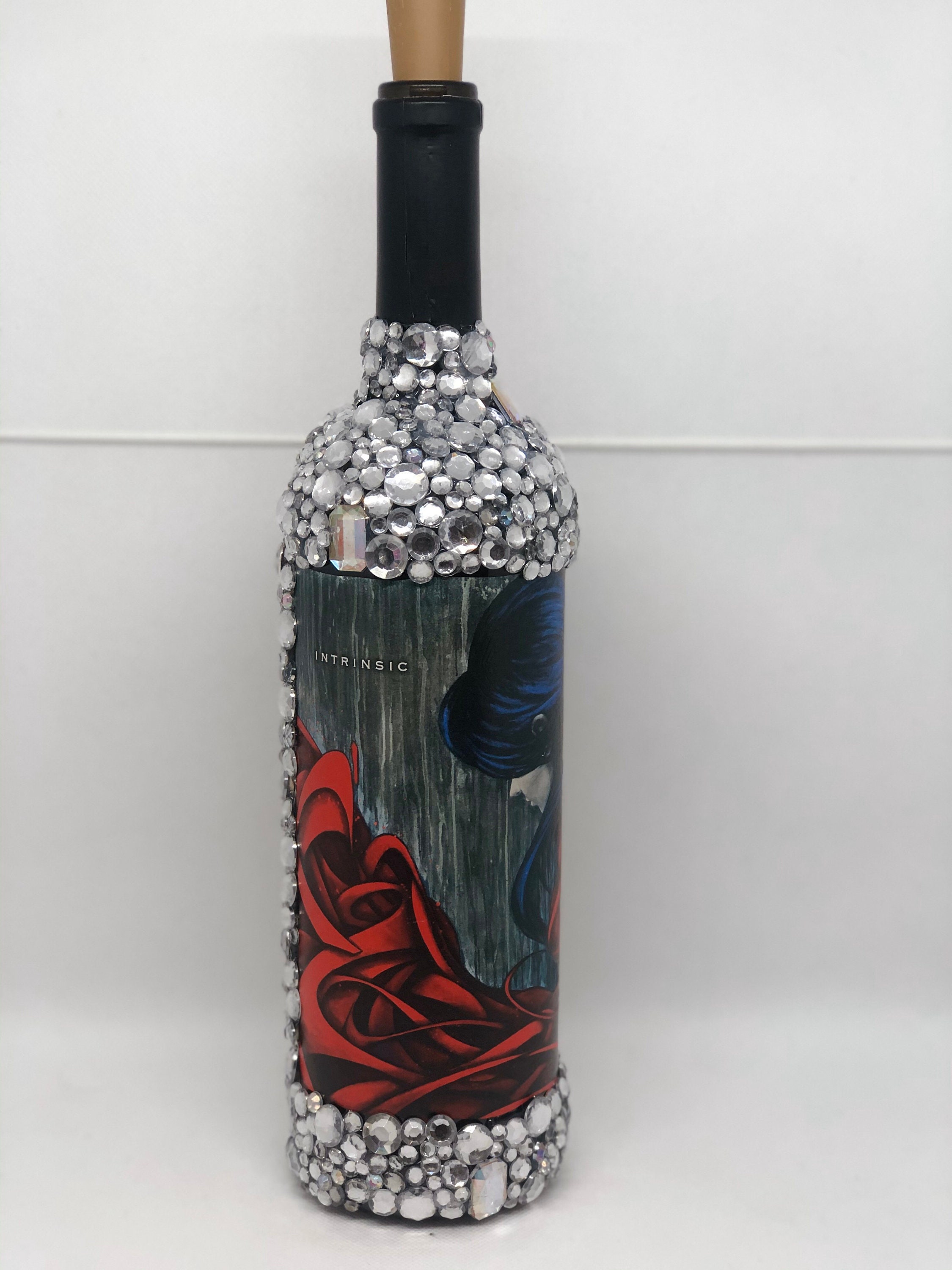 Red Dress Wine Intrinsic Wine Bottle Silver Bedazzled Etsy