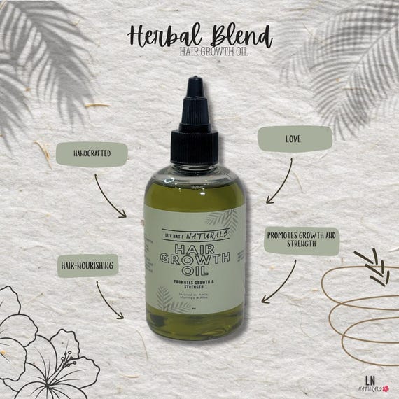 Hair Growth Oil with Ayurvedic Herbs | Strengthen & Nourish Hair | Anti-Breakage, Healthy Scalp, Healthy Hair 4oz | Liiv Natii Naturals