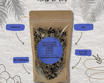 Lung Love Kräutertee • 100% Natürlich & Bio • Atmungs Wellness • Königskerze • Marshmallow Wurzel • Holunderbeere • Eukalyptus • Schmetterlingserbse