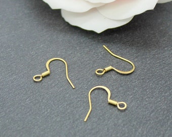 8 crochets boucles d'oreilles, acier inoxydable 316 or, BOA165