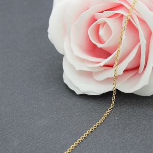 One meter of very fine unwelded chain, 2mm x 1.5mm gold stainless steel, vacuum plated, CH1