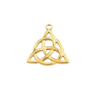 Ciondolo con nodo celtico della Trinità, acciaio inossidabile 304, placcato oro 18k, placcatura ionica, AC182