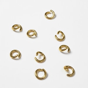 30 vergoldete Biegeringe aus Edelstahl 304, ionenplattiert, 5 x 1 mm, Schmuckherstellungszubehör, AP97