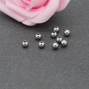 40 stainless steel spacer beads 4 mm AC245