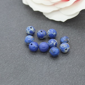 10 round imperial jasper beads, 8 mm, choice of colors