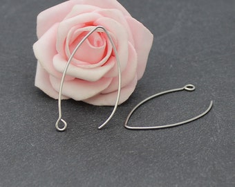 10 large hooks 42 x 23 mm stainless steel earrings