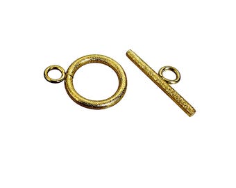 Cierre de palanca, acero inoxidable con purpurina dorada, chapado iónico, suministros para la fabricación de joyas, AC941