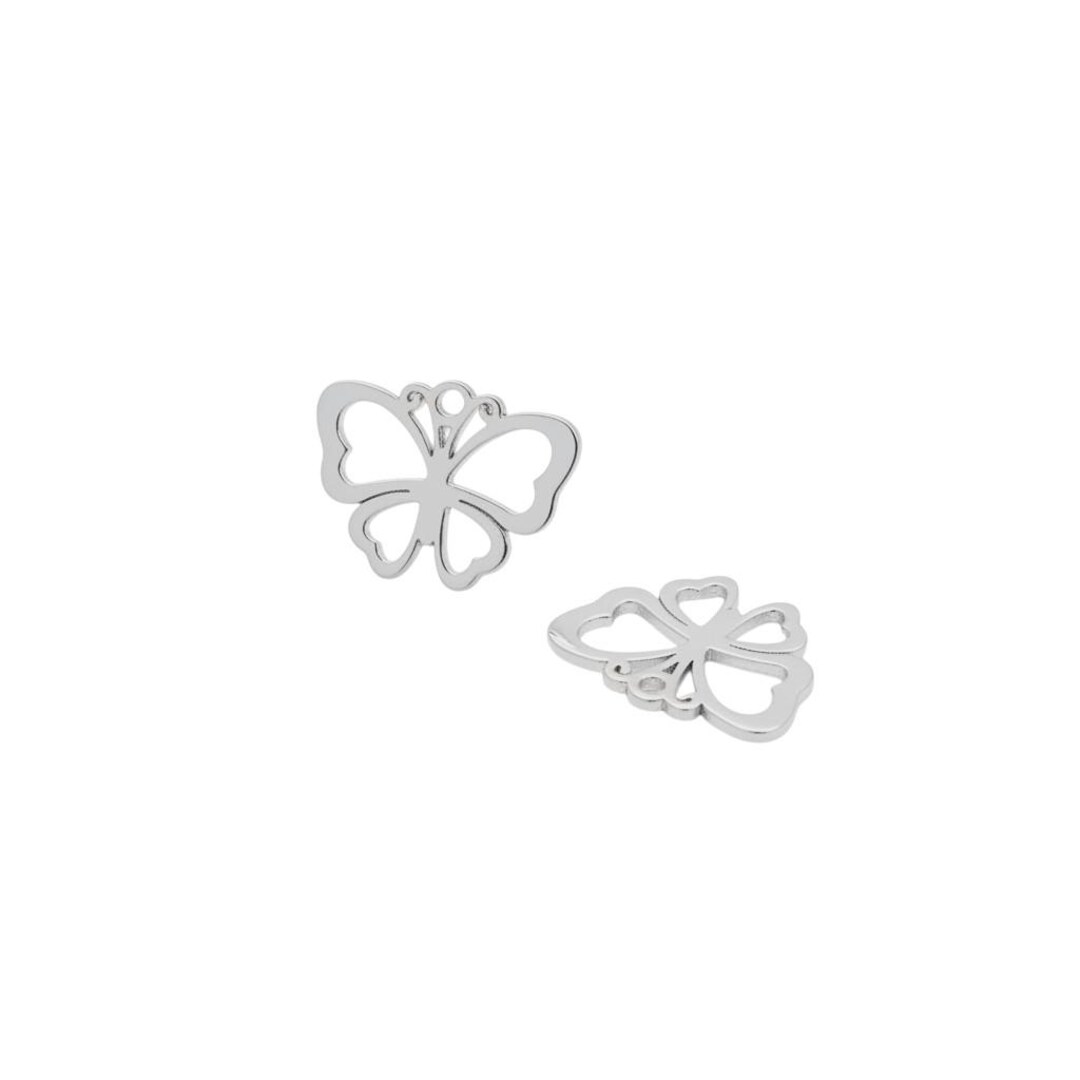Charm pesciolino in acciaio inox 201 smaltato - 39,5x7,5mm - 1 pezzo