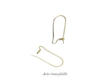 8 gold stainless steel earring hooks measuring 20x9 mm BOA99