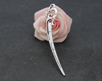 6 antique silver hair pins to decorate 93 x 14 mm