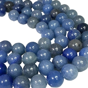 Ronde edelsteenkralen, blauwe aventurijn, 6 mm of 8 mm