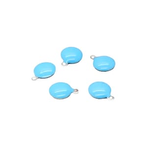 Colors of your choice: 10 round enameled stainless steel charms of 11 x 8 mm