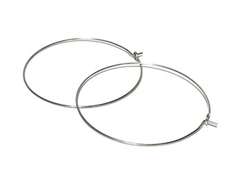 10 round hoop earrings in 316L stainless steel, 49 x 45 mm, BOA197