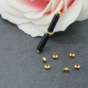 50 4mm silver-plated or gold-plated brass spinning top beads