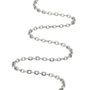 1 metro de cadena de acero inoxidable sin soldar, 4x3 mm, suministros para joyería, CH11 imagen 2