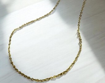 Dos collares de cadena de acero inoxidable 304 con baño de oro de 18k y baño iónico, 45 cm, AC895