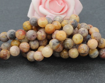 10 round beads 8 mm PG217 crazy agate