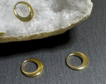 8 breloques anneau, acier inoxydable doré 304, 10 mm, AC836