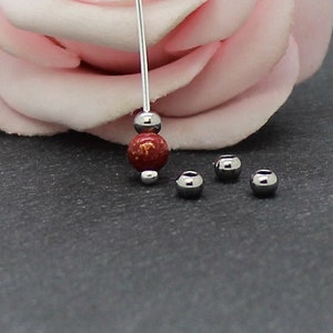 30 Stainless Steel Spacer Beads 3x2mm AC08