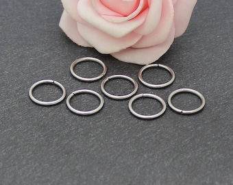12 mm: 60 open jump rings in stainless steel AP155