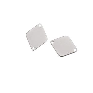 6 conectores de diamante de acero inoxidable de 14 x 11 mm, AC14