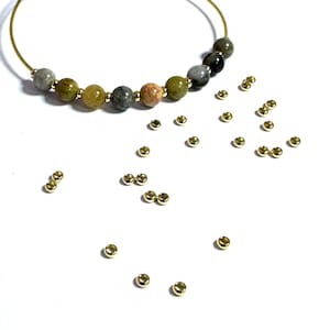 50x 24K Gold Plated 304 Stainless Steel Rondelle Spacer Beads, Spacers, 2 x 1mm, AC811