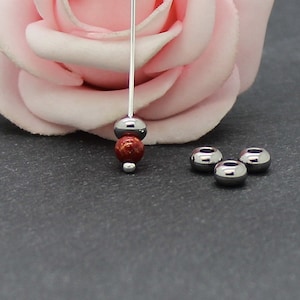 30 Stainless Steel Spacer Beads 5x3mm AC10