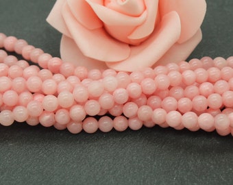 30 baby pink Mashan jade beads 6 mm PEJ29