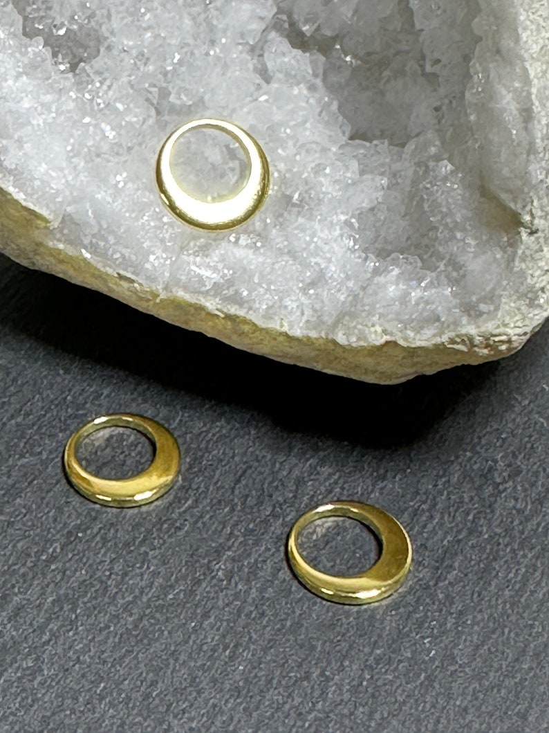 8 breloques anneau, acier inoxydable doré 304, 10 mm, AC836 image 2