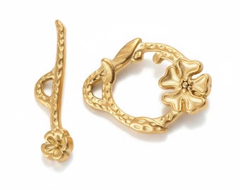 Cierre de palanca, cierres de palanca de acero inoxidable 304, chapado iónico, chapado en oro de 18k, diseño de joyería, AP61