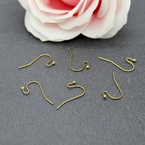 40 bronze brass earring hooks 22x11 mm BO96