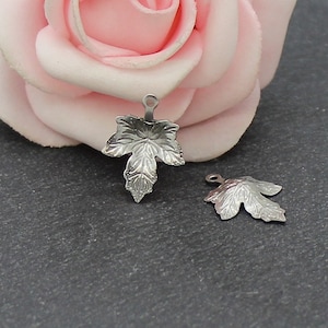 15 x 15,5 x 11 mm 316 Edelstahl Ahornblatt Charms AC21