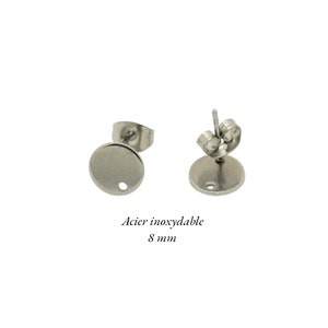 8 stainless steel round shape stud earrings supports BOA105