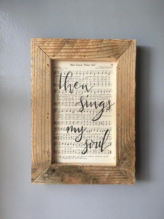 Hymnal Script Art How Great Thou Art Hymn Wall Hanging Etsy
