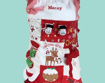 Personalised Christmas Sack Keepsake Handmade Baby Clothes Santa Sack