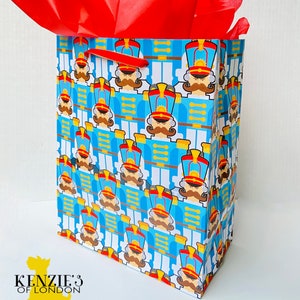 Nutcracker Suite Christmas Gift Bag | Holiday Wrapping Paper Tote |