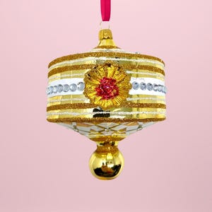 Gold Harlequin Glass Ornament - Hand Painted/Hand Made Kenzies of London