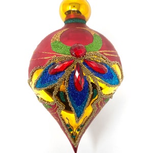 The Carretto Collection Glass Ornament - Hand Painted/Hand Made - Sprankelende edelstenen - Kenzies of London "Crystalized Snow"