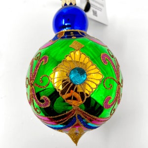 The Carretto Collection Glass Ornament - Hand Painted/Hand Made - Sprankelende edelstenen - Kenzies of London "Peridoot"