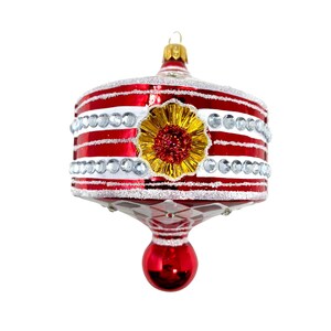 Rode Harlekijn Reflector Glazen Ornament - Handgeschilderd/Handgemaakt Kenzies of London