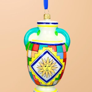 Vietri Sul Mare Italian Vase Glass Ornament - Hand Painted/Hand Made - Amalfi Coast Collection - Kenzies of London