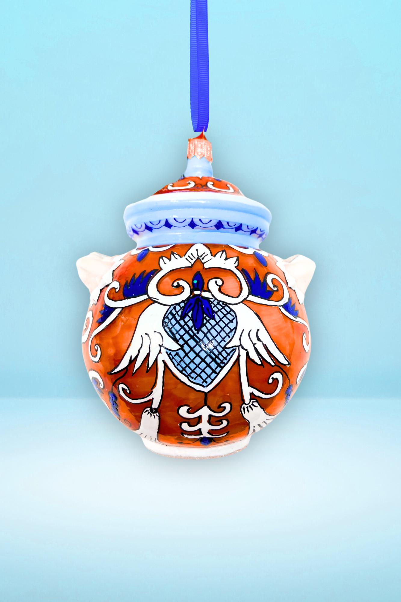 Italian Cookie Jar Glass Ornament "Genino" Hand Painted/Hand Made - Kenzies of London