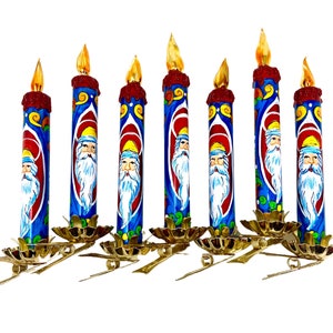 Clip On Santa Claus Candle Glass Ornament Set/2- European Culture - Kenzies of London