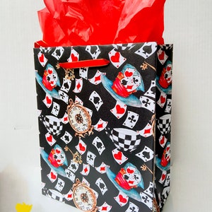 ALICE'S WONDERLAND Bolsa de regalo de Navidad / Tote de papel de envoltura navideña / sombrero de tarjetas de jardín de setas