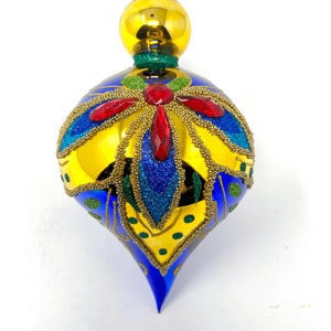 The Carretto Collection Glass Ornament - Hand Painted/Hand Made - Sprankelende edelstenen - Kenzies of London "Crystal Azure"