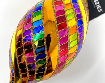 Ornamento in vetro polacco colorato - Collezione Las Vegas "High Roller Spinner" - Kenzies of London