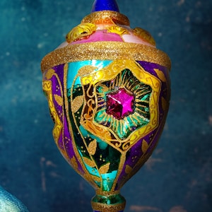 Glazen ornament uit de Carretto-collectie - Handgeschilderd/handgemaakt - Collectie Italië - Kenzies of London "Venetian Lights"