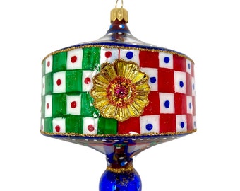 The Carretto Collection Glass Ornament - Hand Painted/Hand Made - Italy Collection - Kenzies of London "Raffinato""