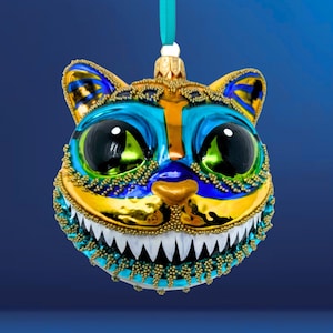 Egyptian Cheshire Cat Head Glass Ornament - Kenzies in Wonderland - Kenzies of London