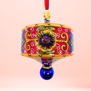 Sicilian Glass Ornament - Hand Painted/Hand Made - Italy Collection - Kenzies of London "Scacchiera"